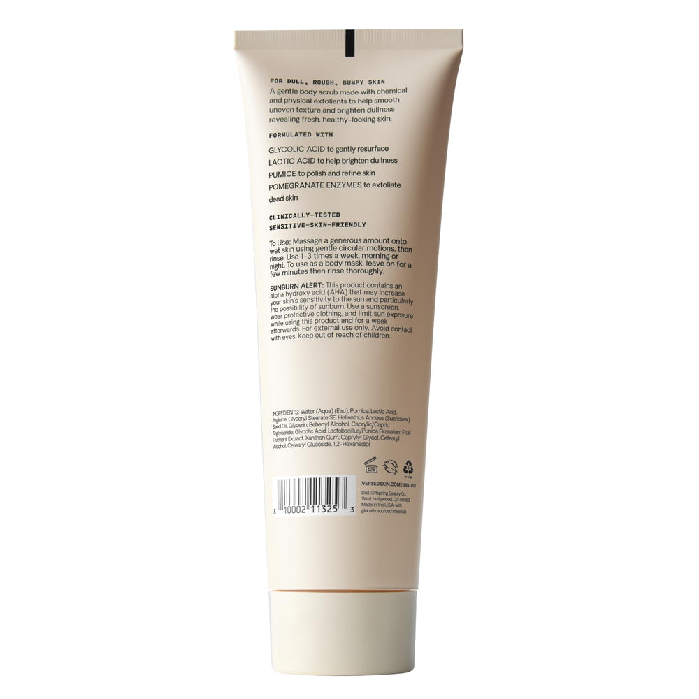 Versed Buff It Out, formule vegan et sans cruauté adaptée à la peau.