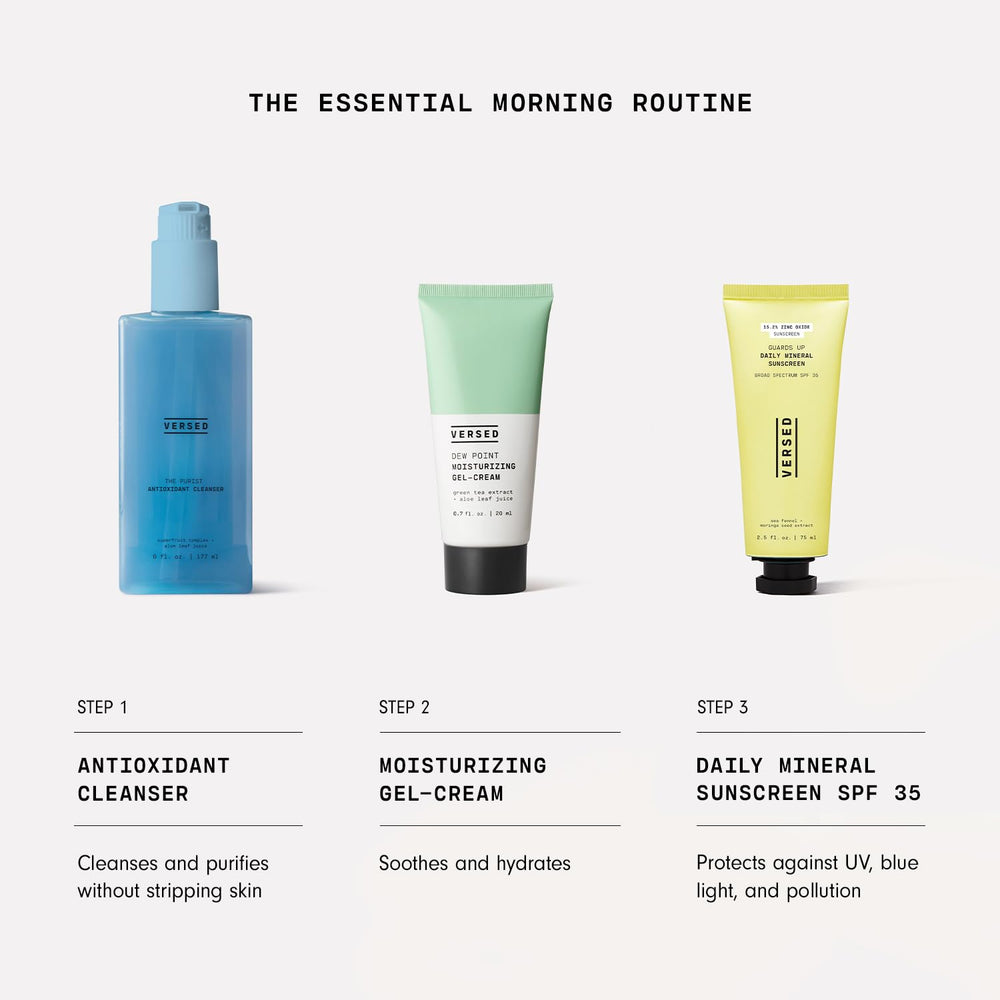 Formule non comédogène de Versed Dew Point Gel pour tous types de peau