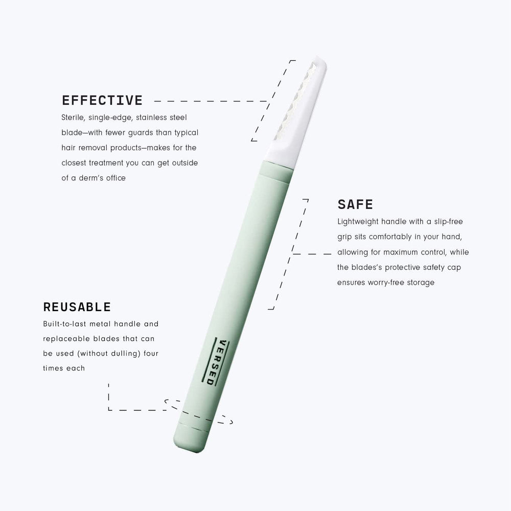 Versed exfoliation-visage-domicile: révèle un teint frais et uniforme.