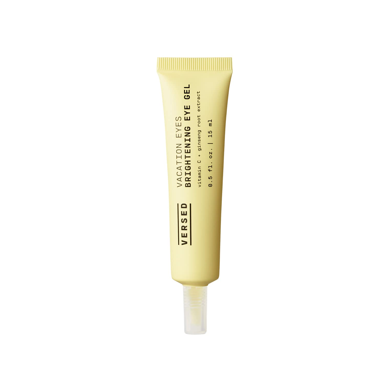 Versed – bouteille du gel éclaircissant pour les yeux illustrant le produit