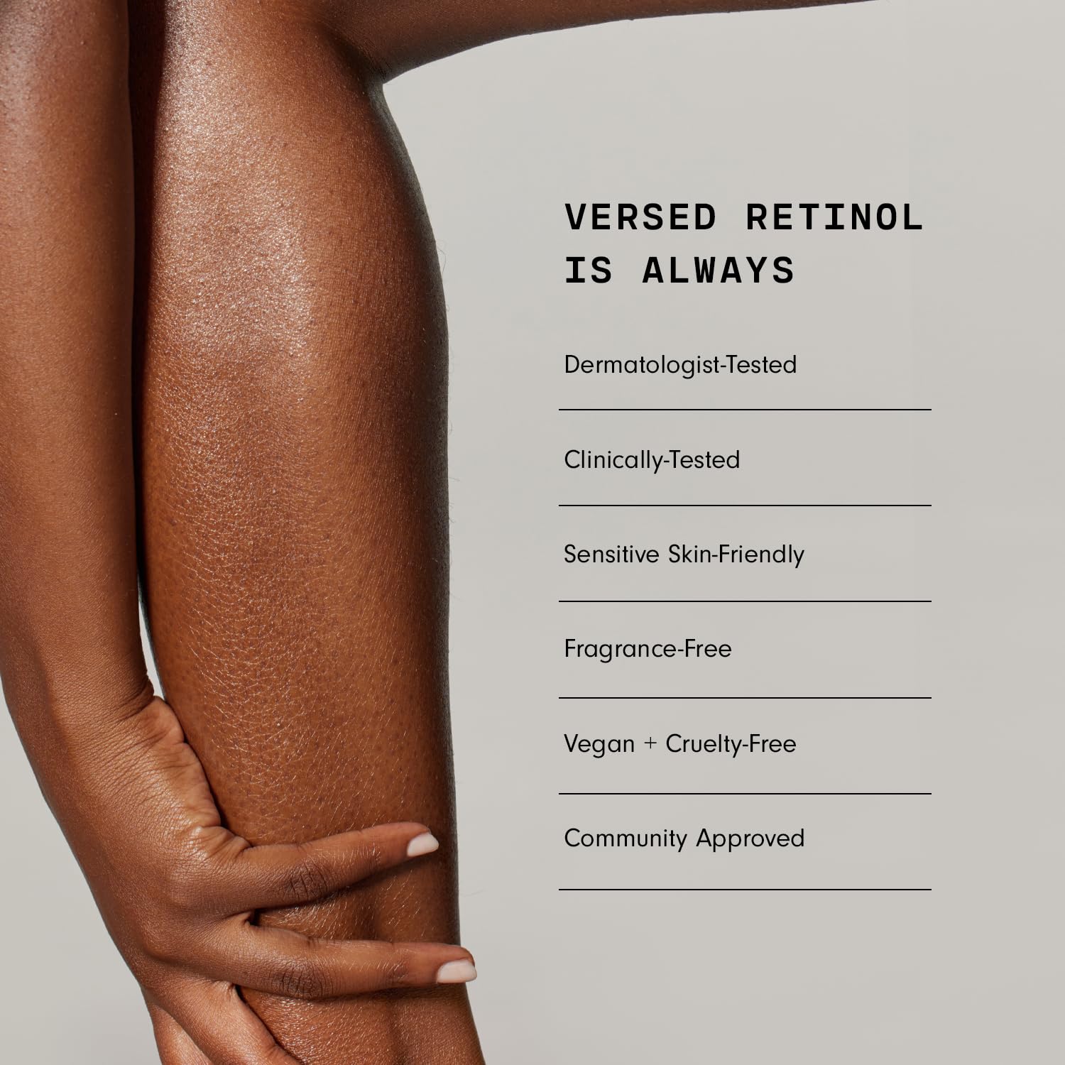 Versed Press Restart Lotion pour le corps, idéale en routine nocturne douce.