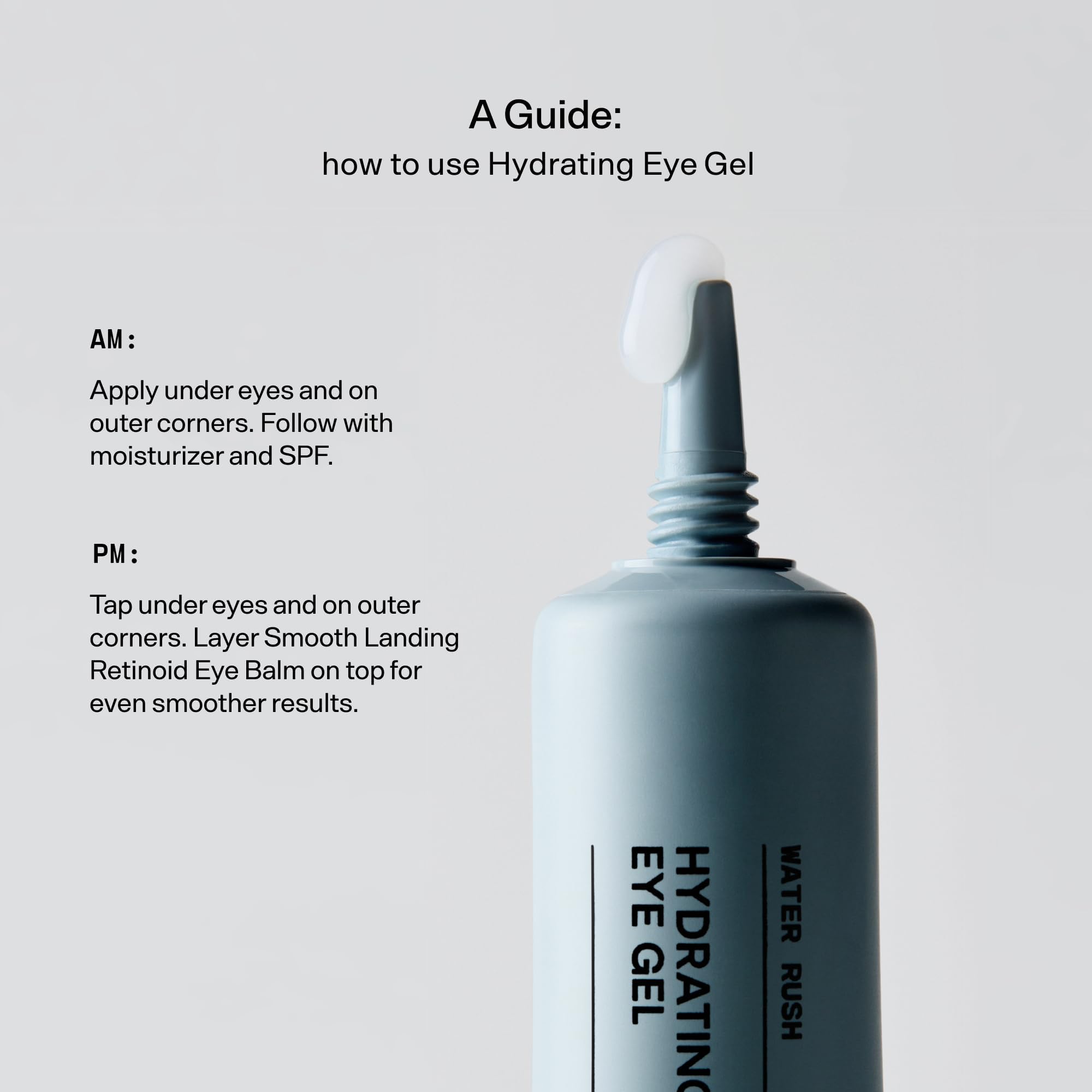 Application douce autour des yeux avec Versed Water Rush Gel