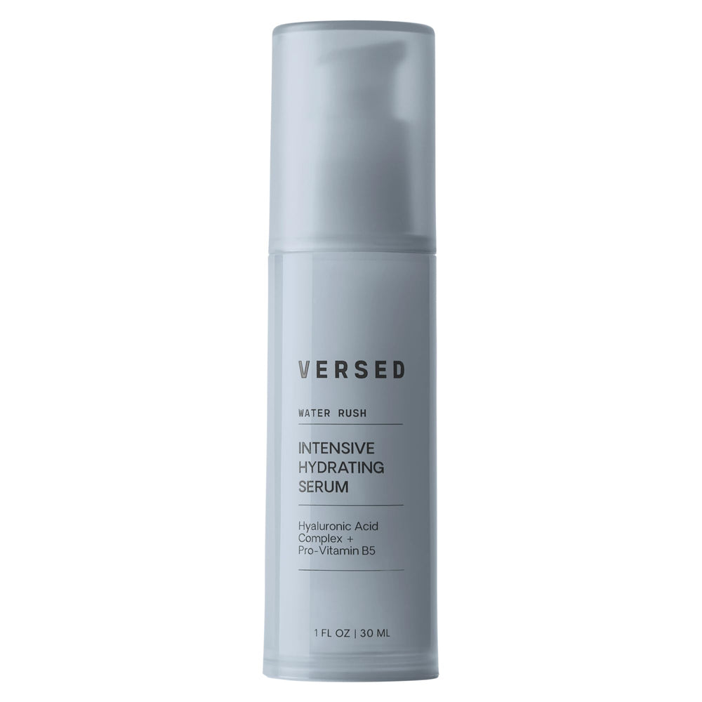 Versed Water Rush sérum bouteille — hydratation légère pour peau sèche et sensible.