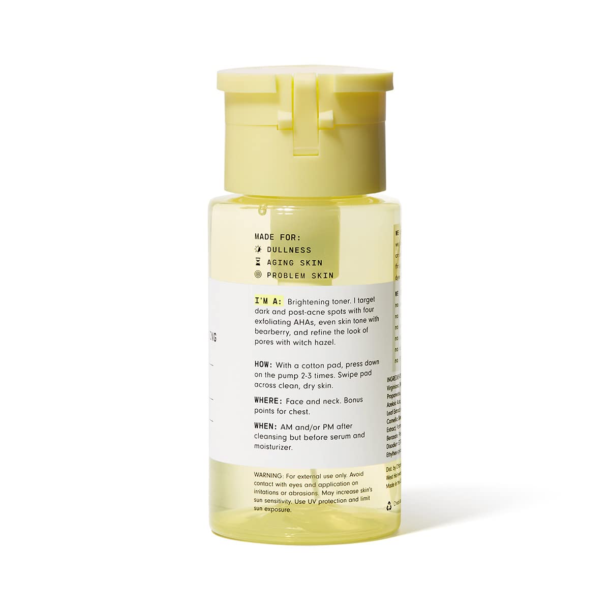 Versed Weekend Glow: ingrédients AHA et vitamine C pour l’éclat naturel.