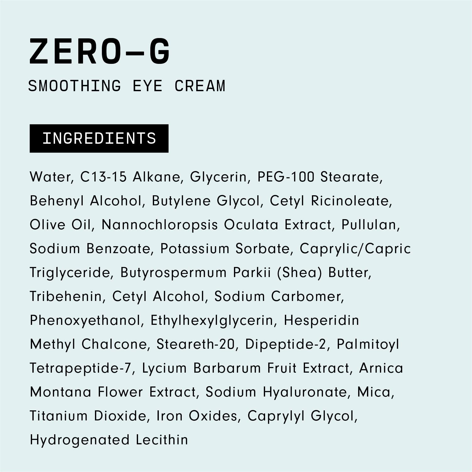Versed Zero-G Crème Yeux, formule vegan et neutre pour le climat.