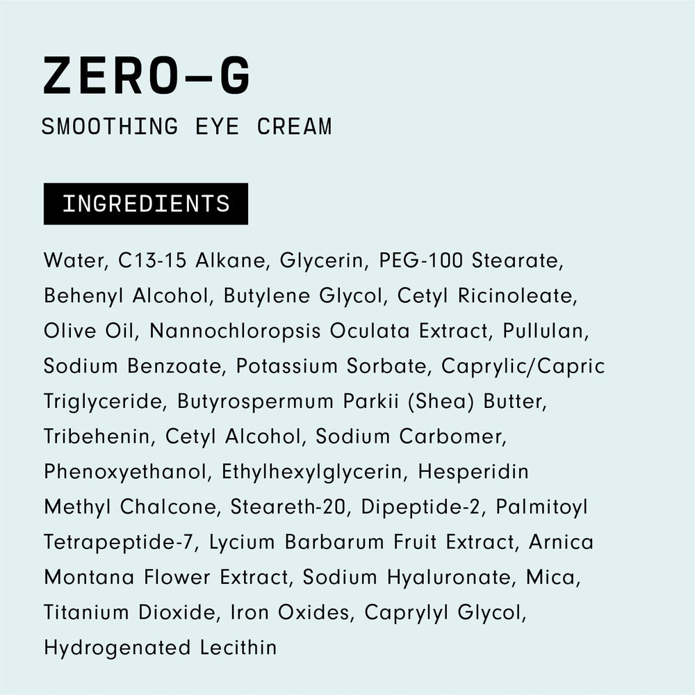Versed Zero-G Crème Yeux, formule vegan et neutre pour le climat.