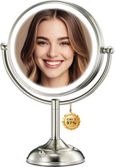 Miroir VESAUR 9 pouces avec éclairage uniforme pour un maquillage précis.