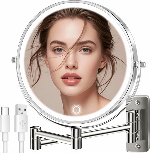 Miroir Vesaur 9 pouces avec lumière LED pour un maquillage clair et net