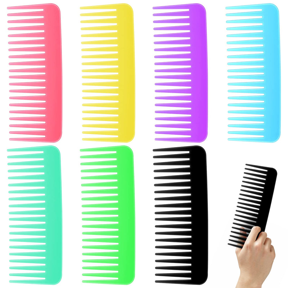 Vesici peignes à dents larges, ensemble coloré, démêlage doux pour cheveux mouillés.