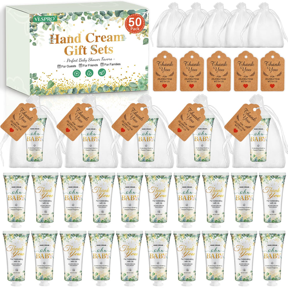 VESPRO ensemble de crèmes mains pour bébé 50-pack: cadeau pratique pour invités.