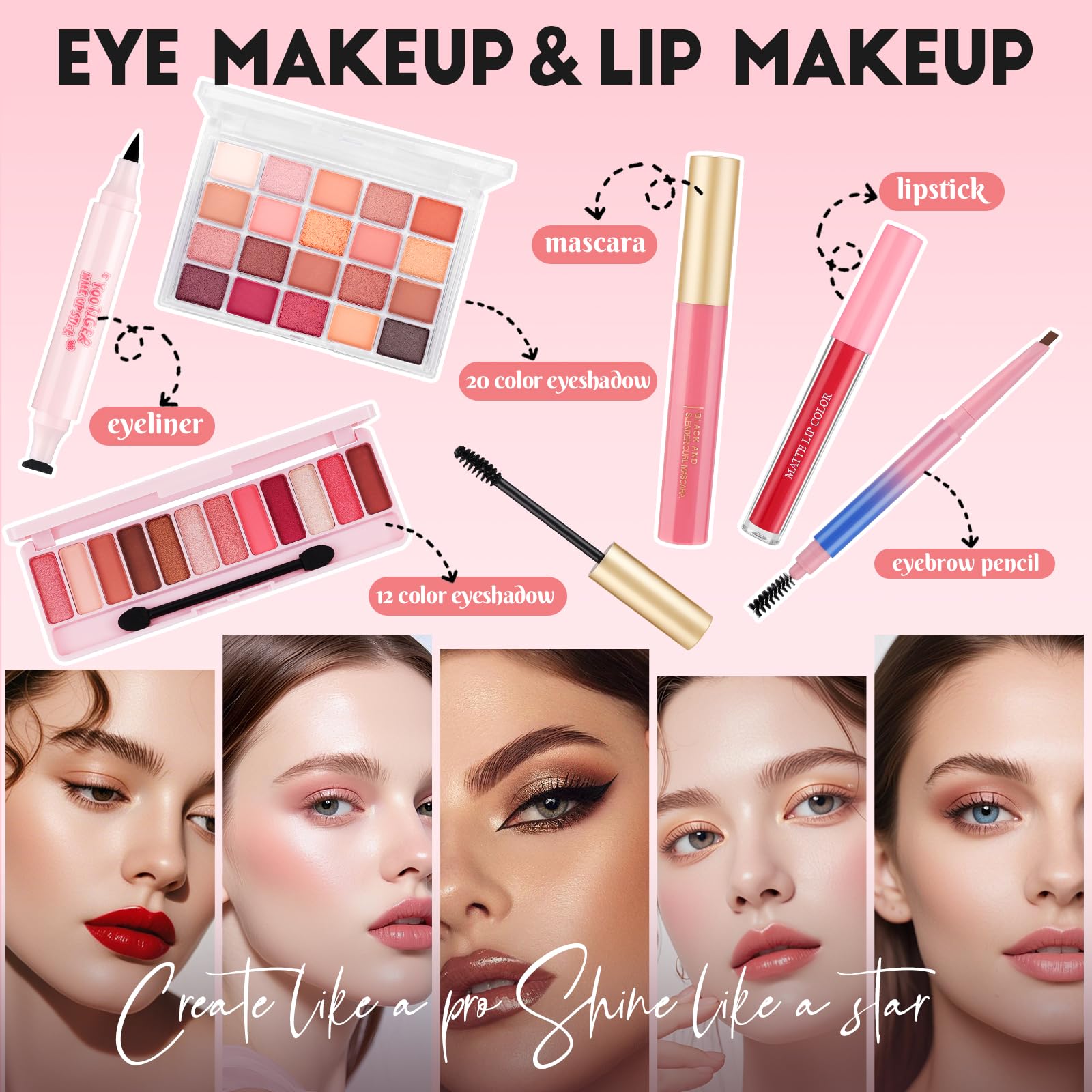 VESPRO pinceaux-maquillage de précision pour finitions nettes