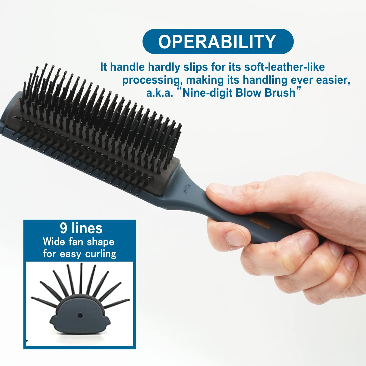 VESS Pro-2000: poils nylon arrondis glissent pour brushing fluide