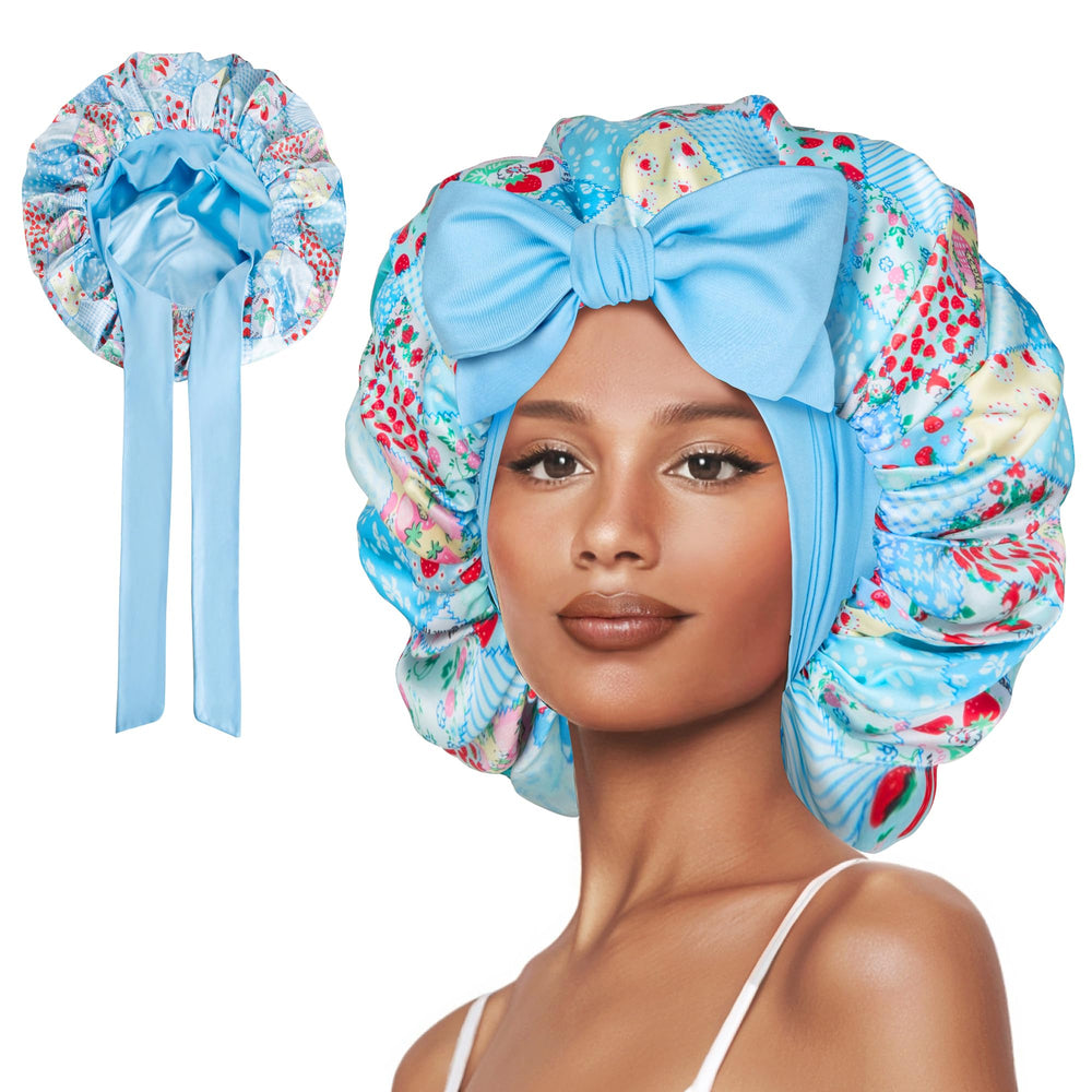 Bonnet Vettres satin double couche protège les cheveux durant la nuit