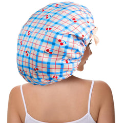 Bonnet Vettres satin protège les cheveux bouclés pendant le sommeil.