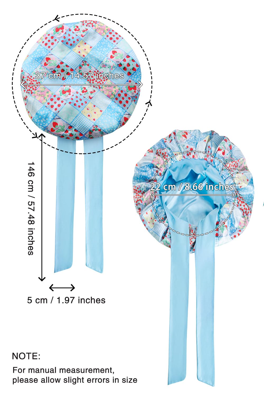 Bonnet Vettres motif fraises bleu plaid style et protection
