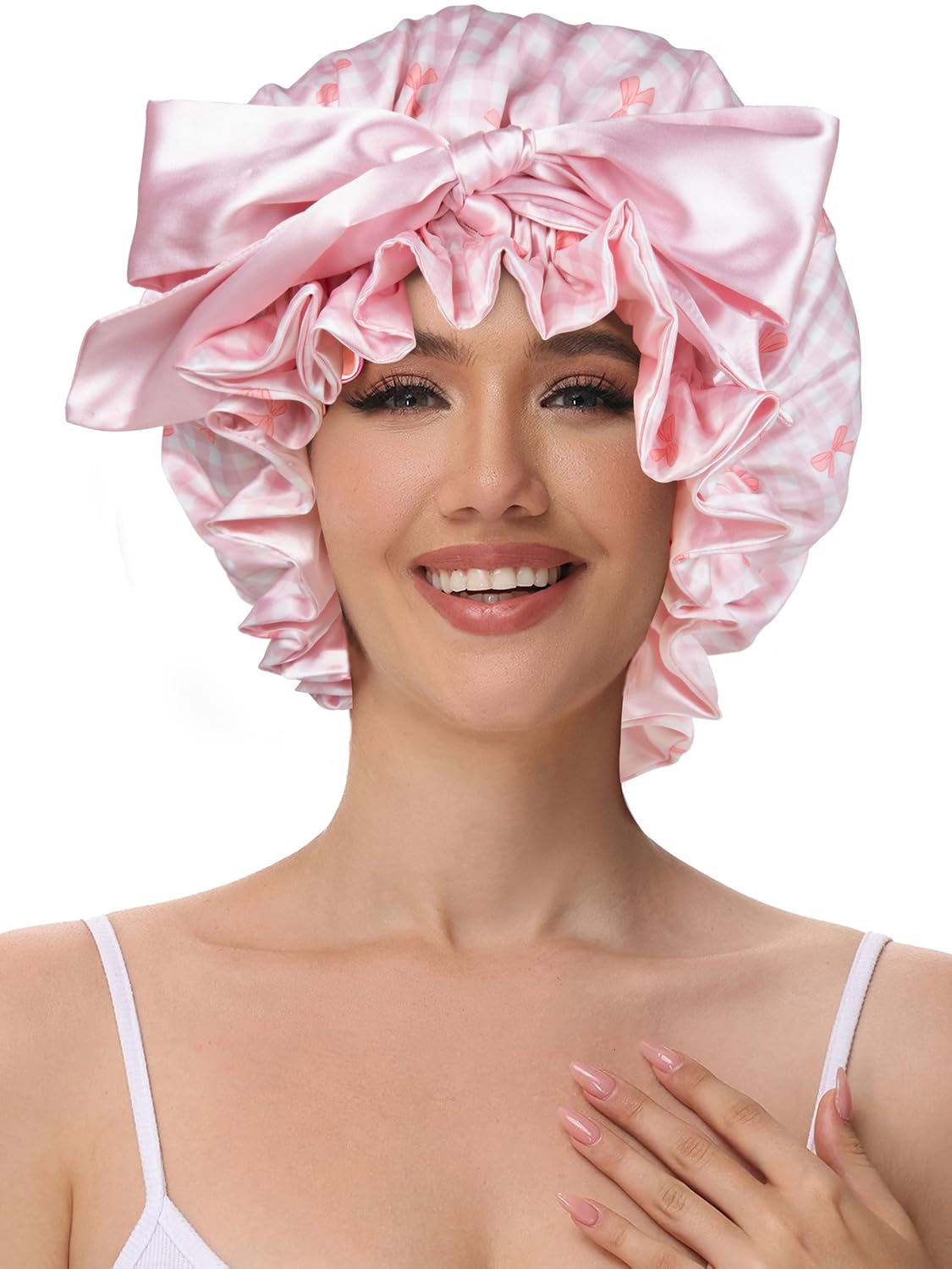 Bonnet Vettres satin ajustable, lien permet un ajustement personnalisé.