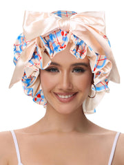 Bonnet Vettres satin ajustable avec lien, ajustement personnalisé et maintien nocturne.