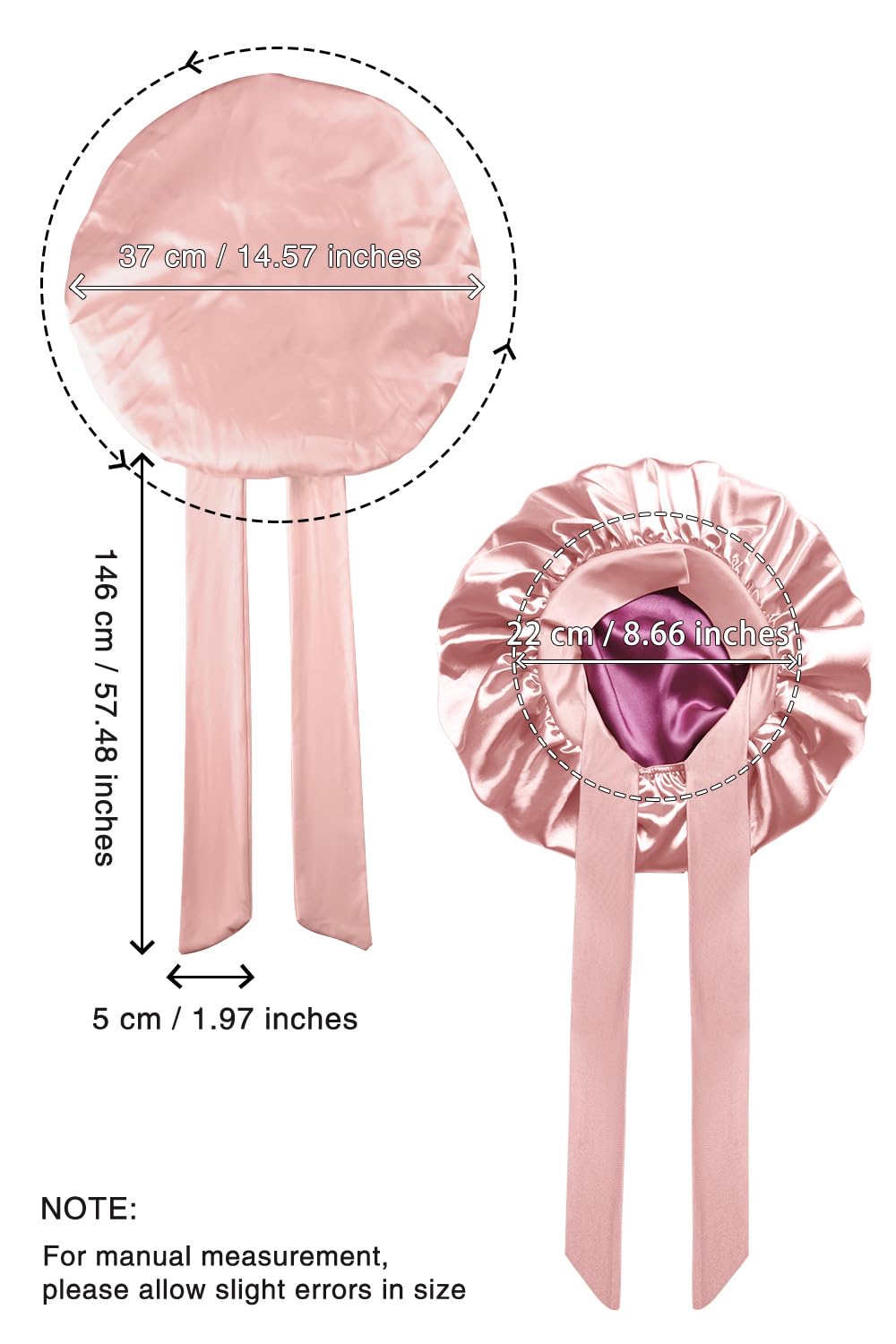 Bonnet satin Vettres – convient à toutes les coiffures et longueurs sans serrer.