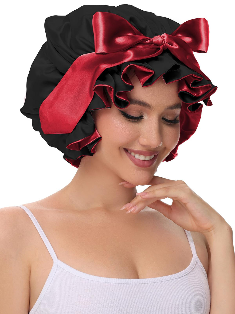 Vettres bonnet satin offre une couverture complète pour tous types de cheveux.