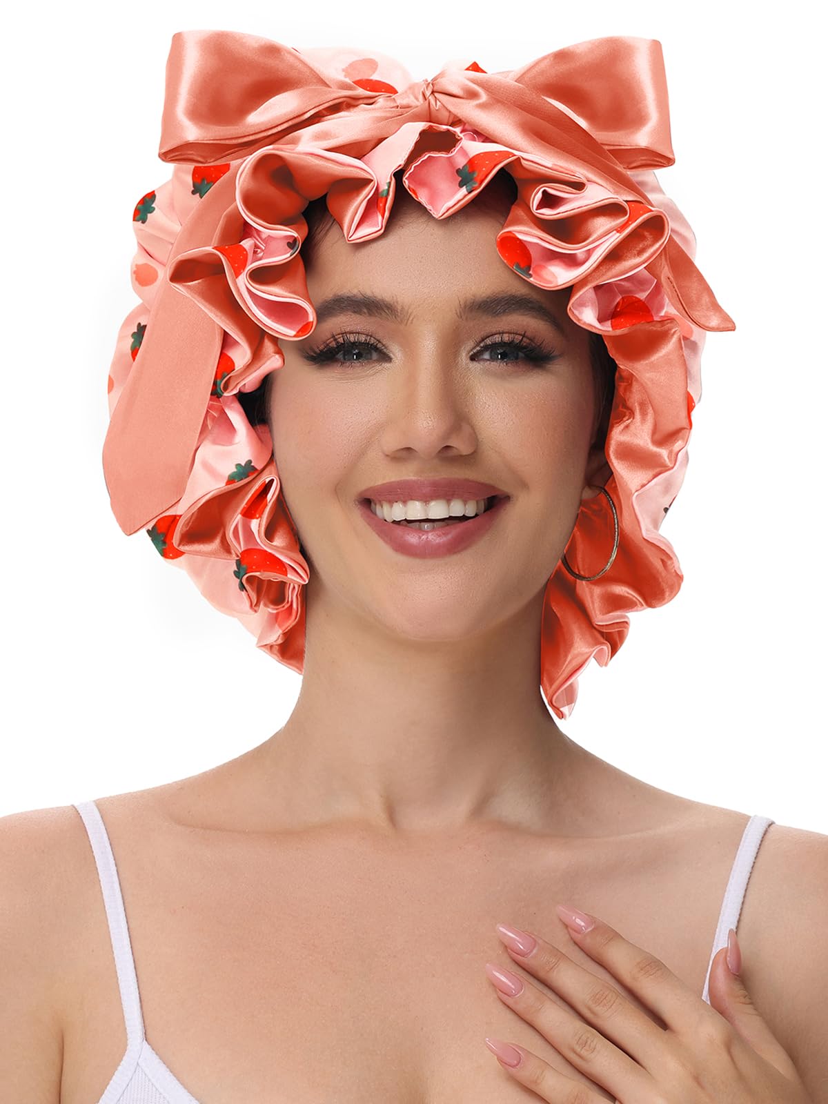 Lien réglable du bonnet satin Vettres assure un ajustement personnalisé.