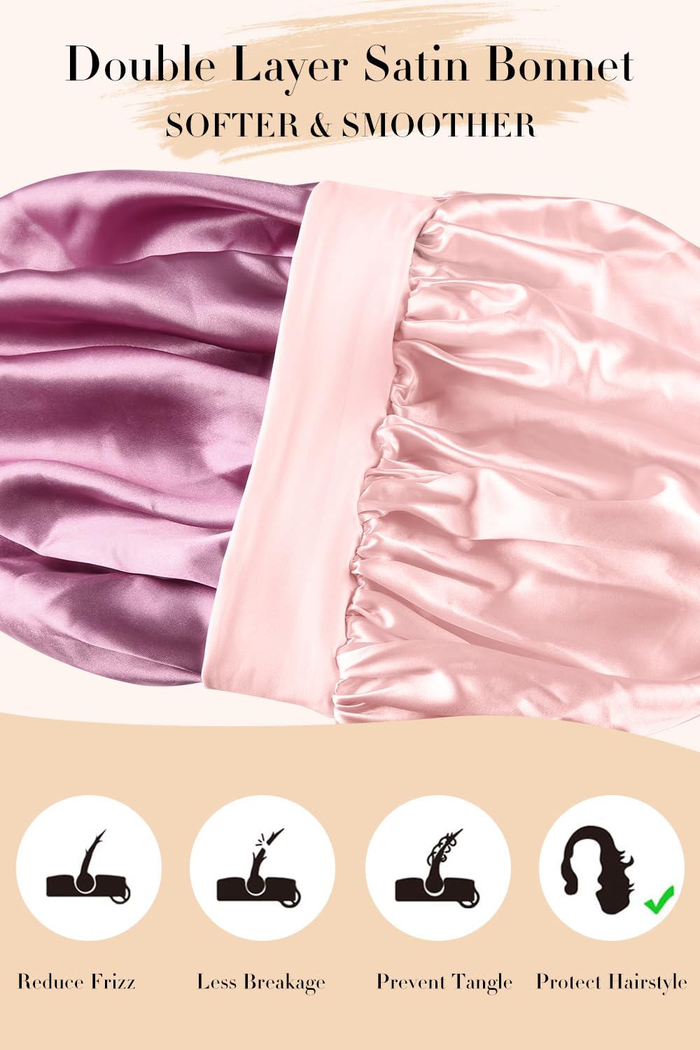 Bonnet satin Vettres – usage quotidien pour soin du visage et maquillage sans glissade.