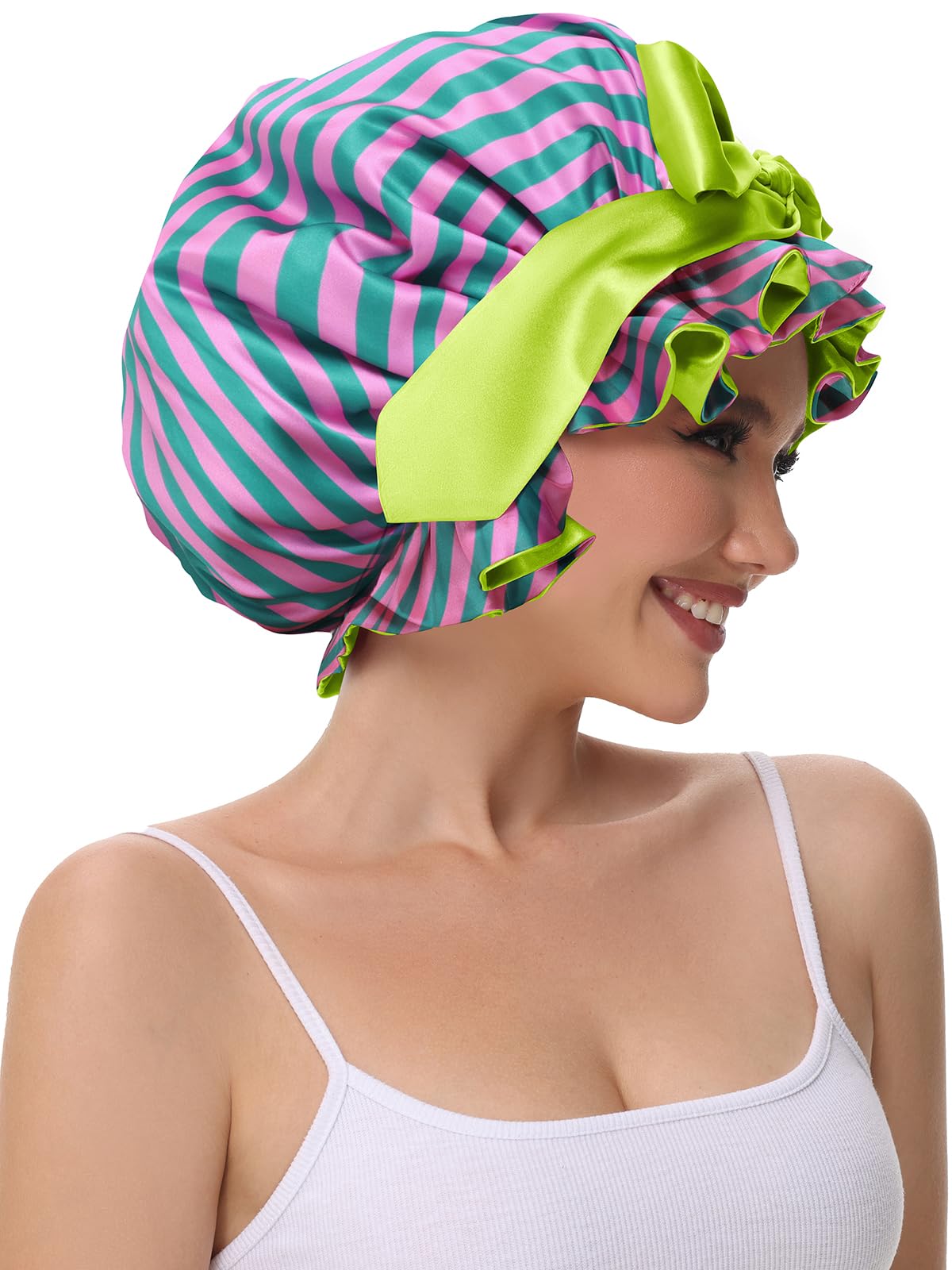 Vettres design-multicolore rose-rouge-vert apporte style tout en protégeant les cheveux.