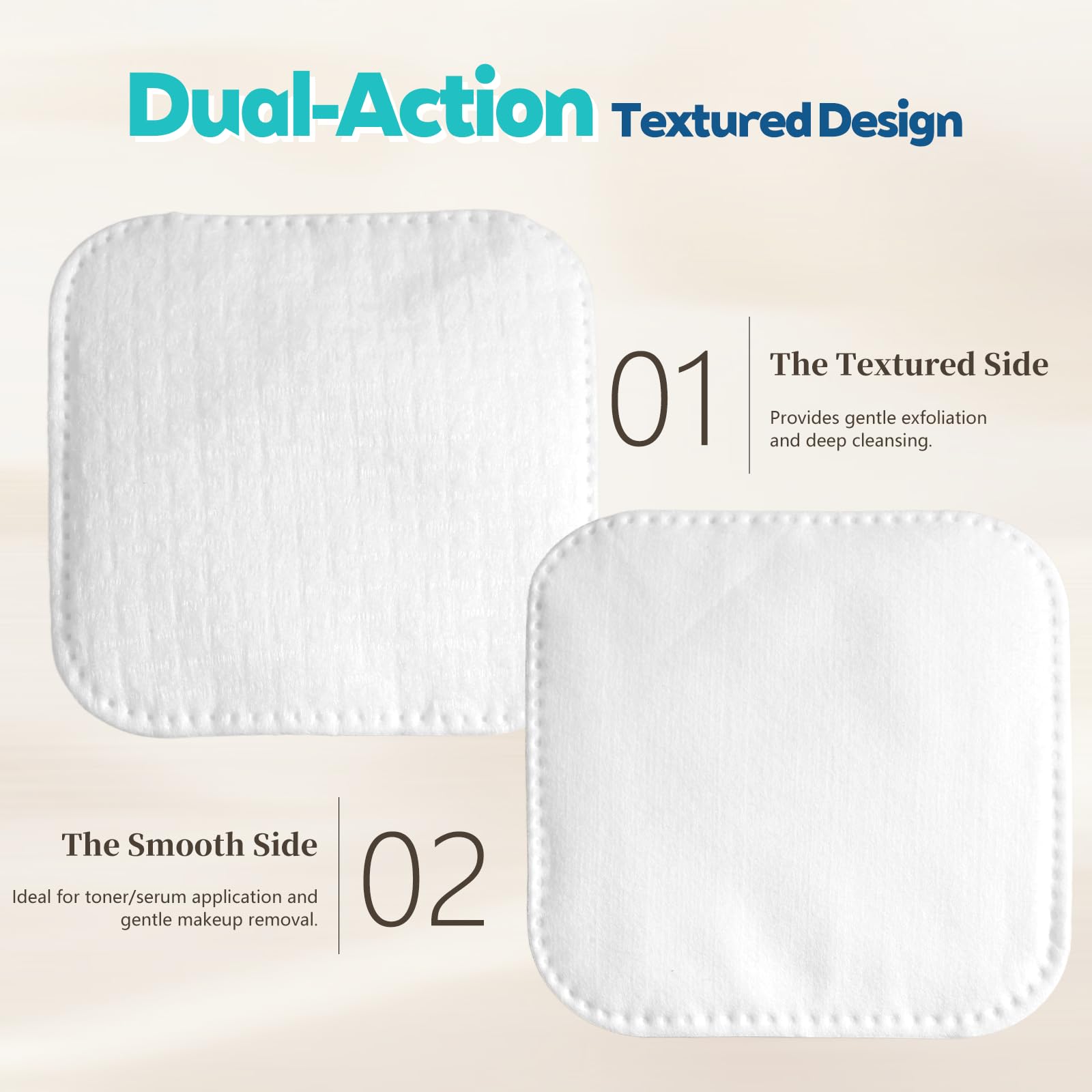 Disques coton Vexlytra triple couche alliant douceur et efficacité.