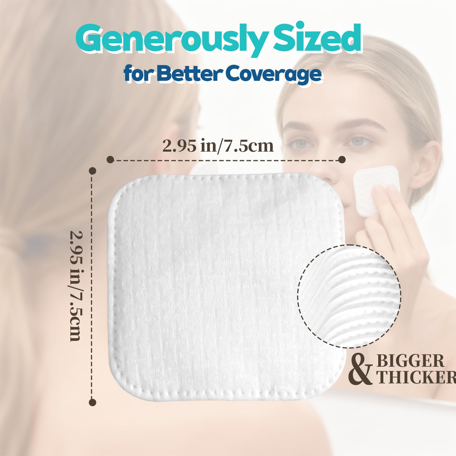Disques coton Vexlytra adaptés à tous types de peau, sensibles compris.