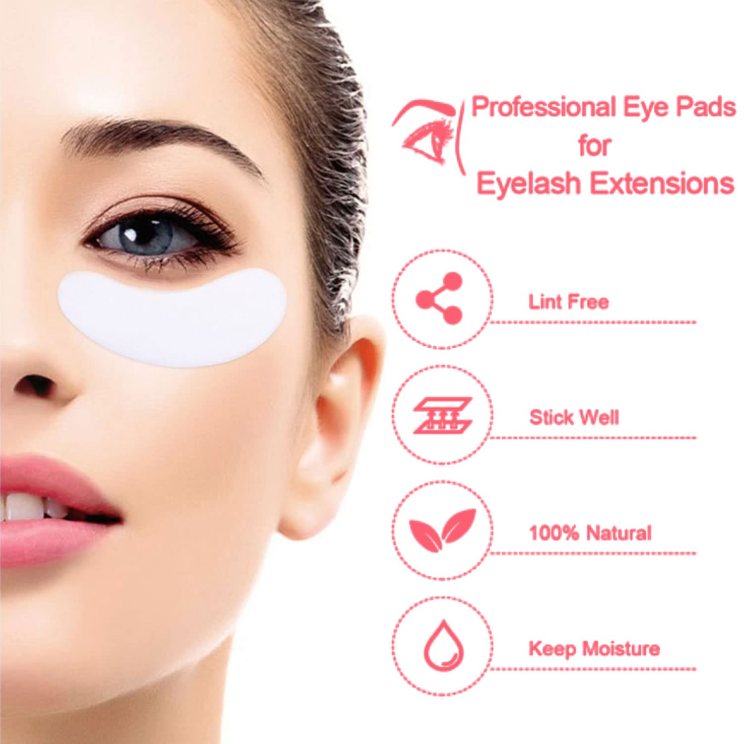 Application extensions cils facilitée grâce au patch hydrogel VEYES INC rose.