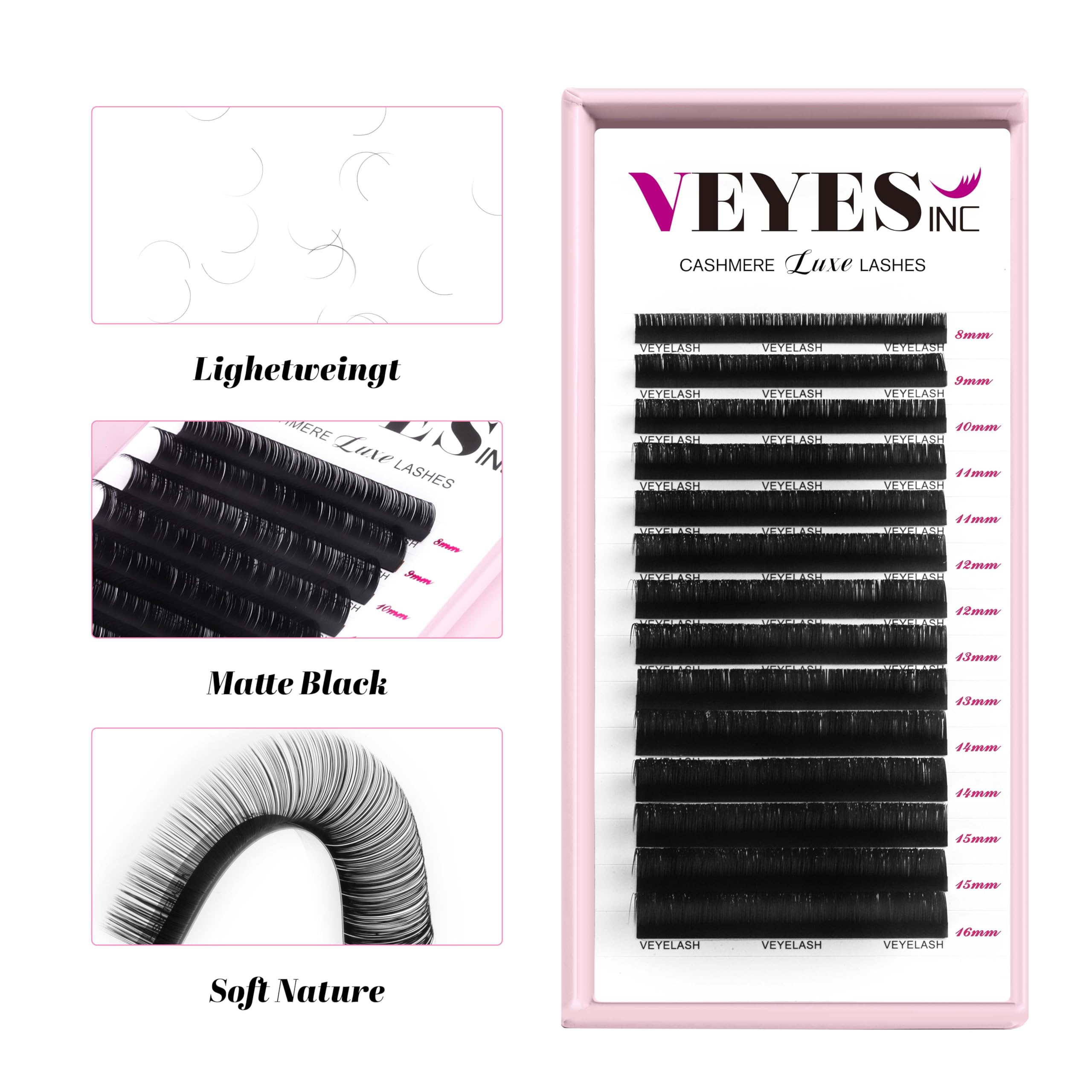 VEYES INC Cashmere Luxe Lashes: cils à finitions matte pour un regard naturel sophistiqué.
