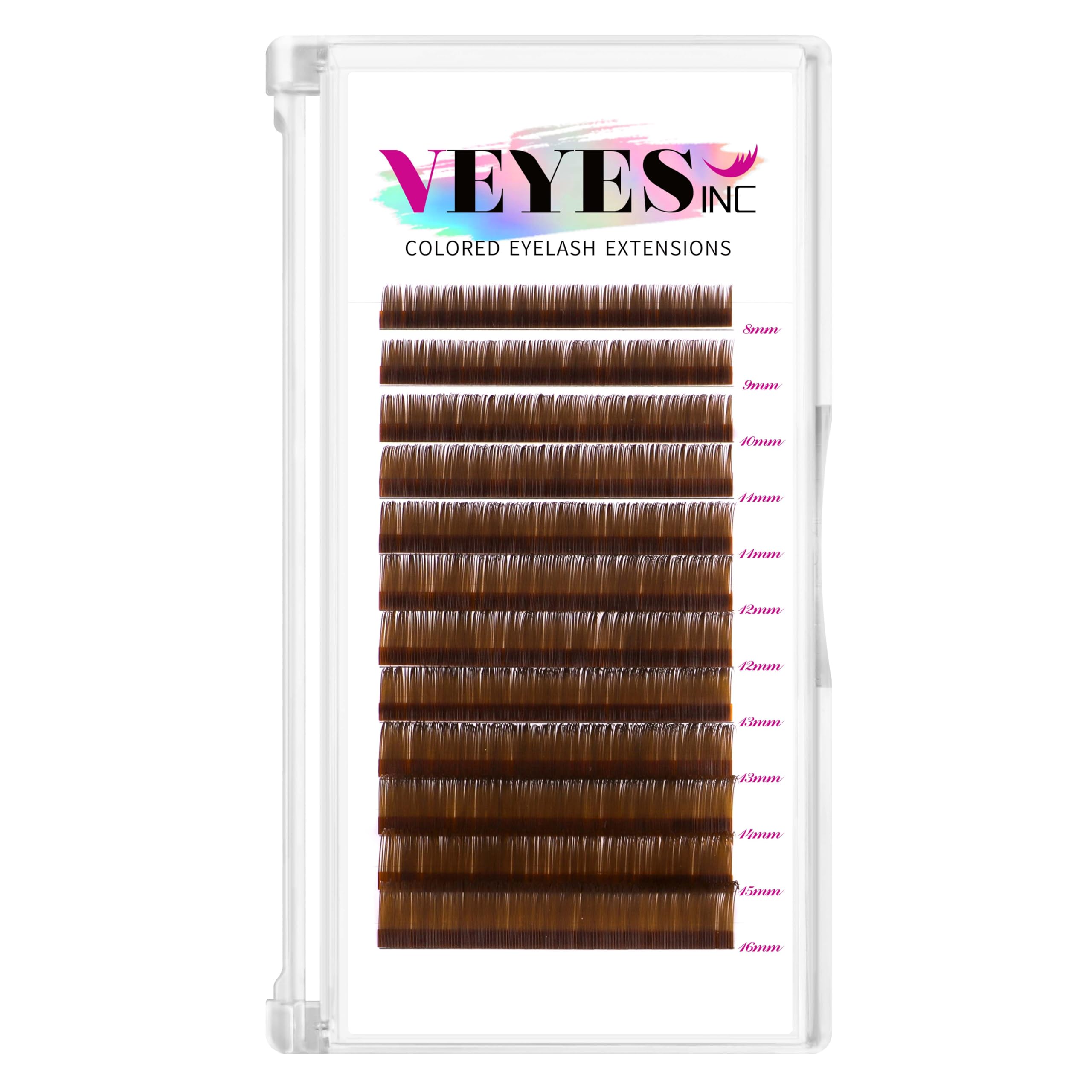 VEYES INC extensions cils couleur brun clair 015 CC, rendu naturel et discret.