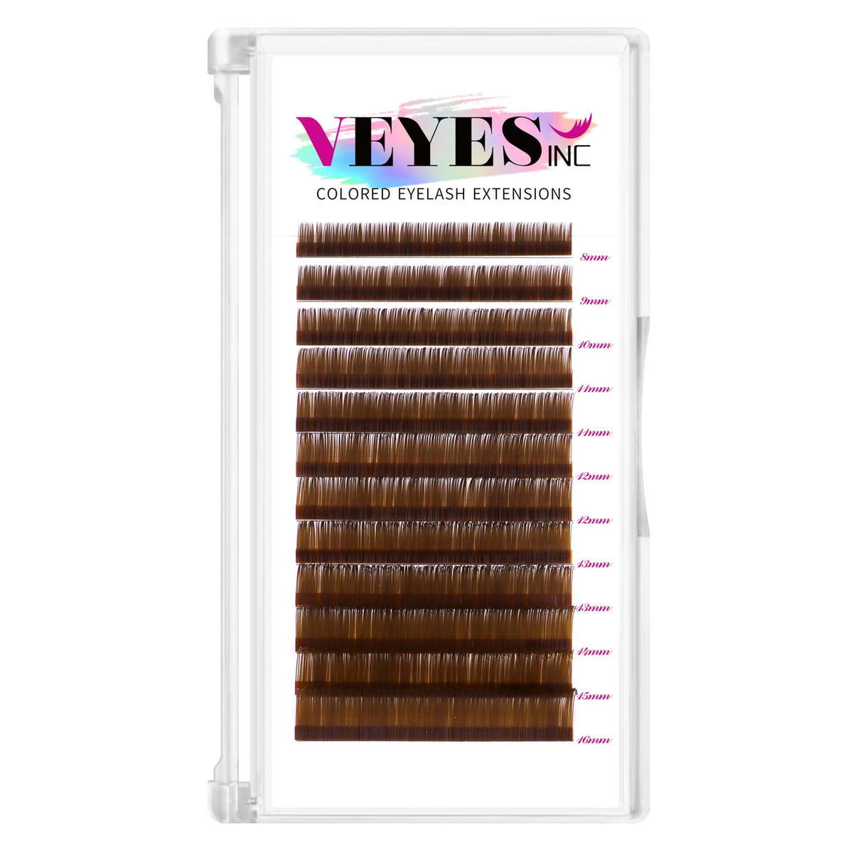 VEYES INC extensions cils couleur brun clair 015 CC, rendu naturel et discret.