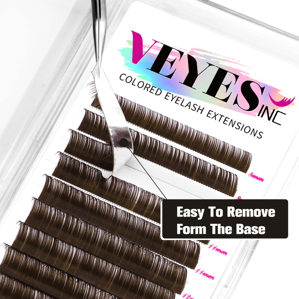 VEYES INC extensions cils silk brun foncé 8-16mm, look dense.