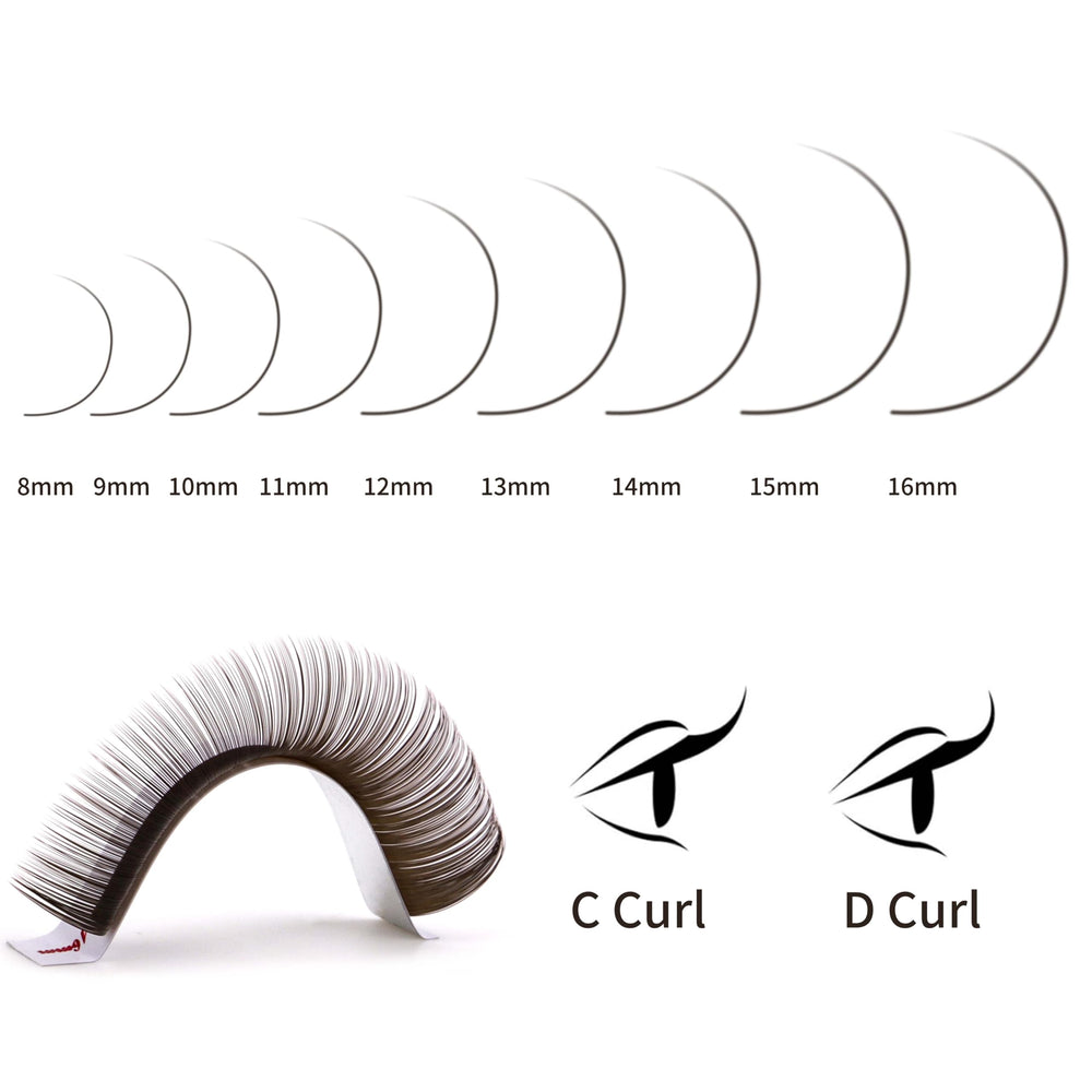 VEYES INC extensions cils silk brun foncé 8-16mm, facilite le volume.