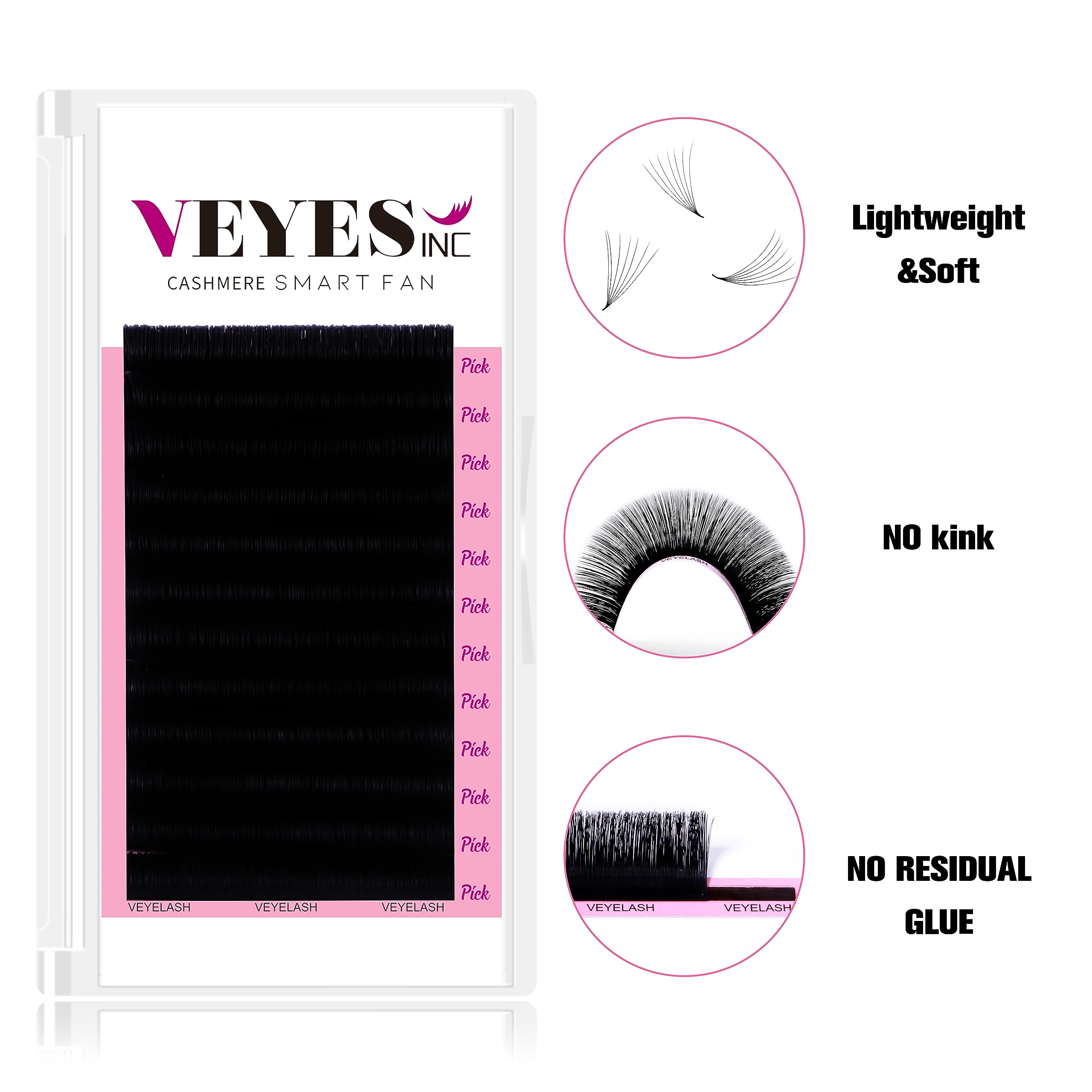VEYES INC extensions cils cashmere 0-05-cc-13mm pour un effet plus dense.