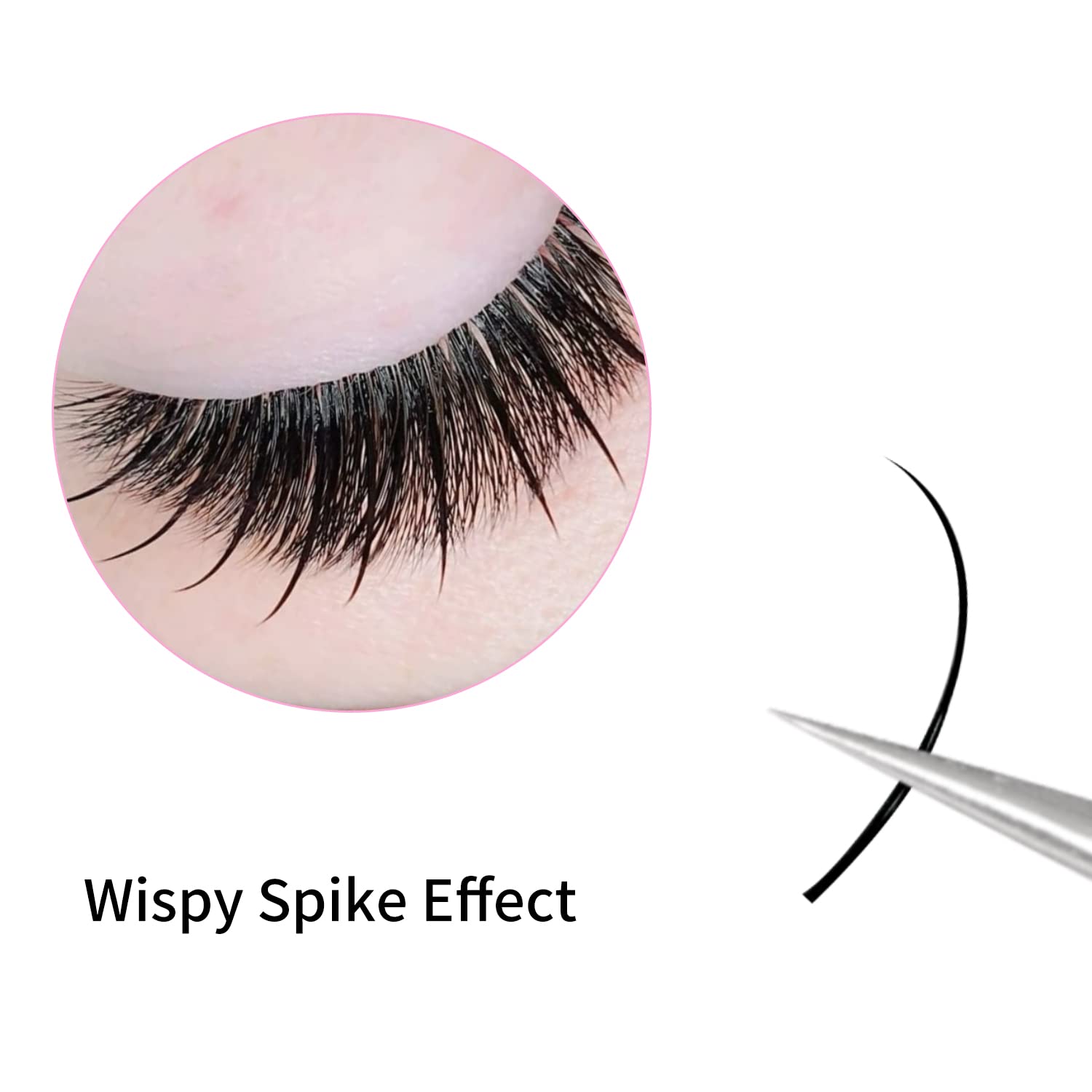VEYES INC Spikes Lash Extensions sans résidu à la racine, pose nette et facile.