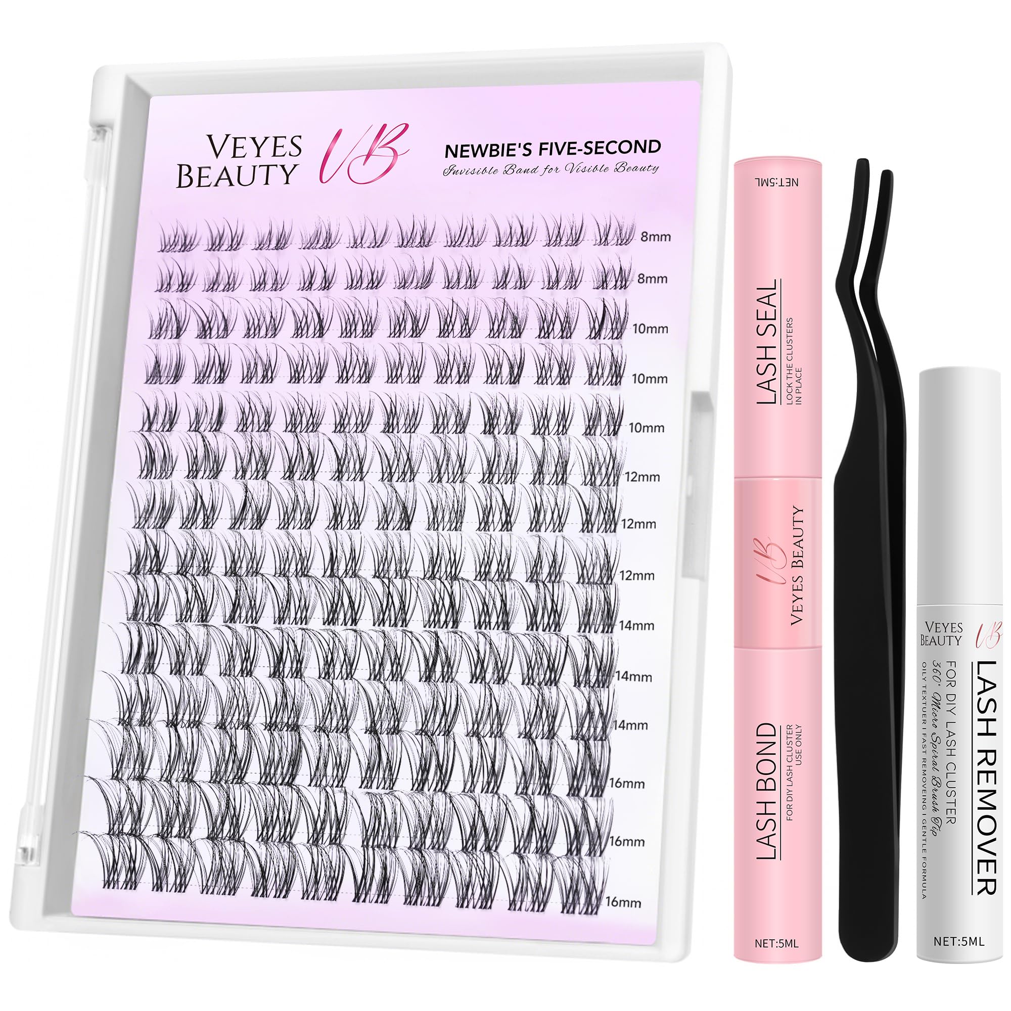 VEYESBEAUTY Aliva kit d’extensions en grappes – emballage prêt à l’emploi pour débutants.