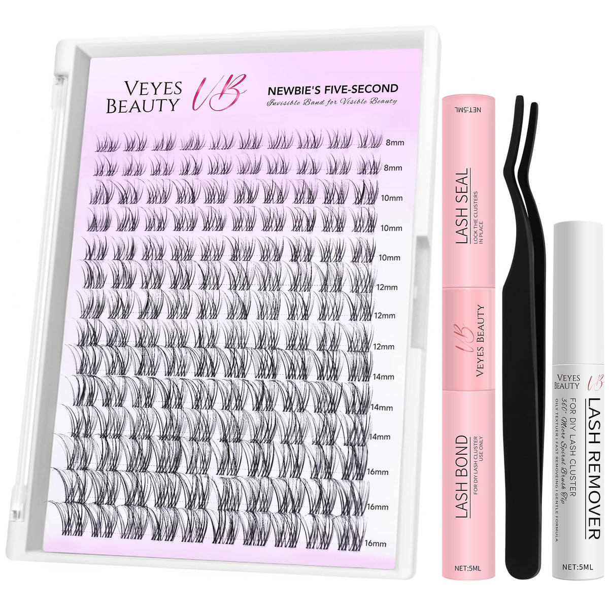 VEYESBEAUTY Aliva kit d’extensions en grappes – emballage prêt à l’emploi pour débutants.