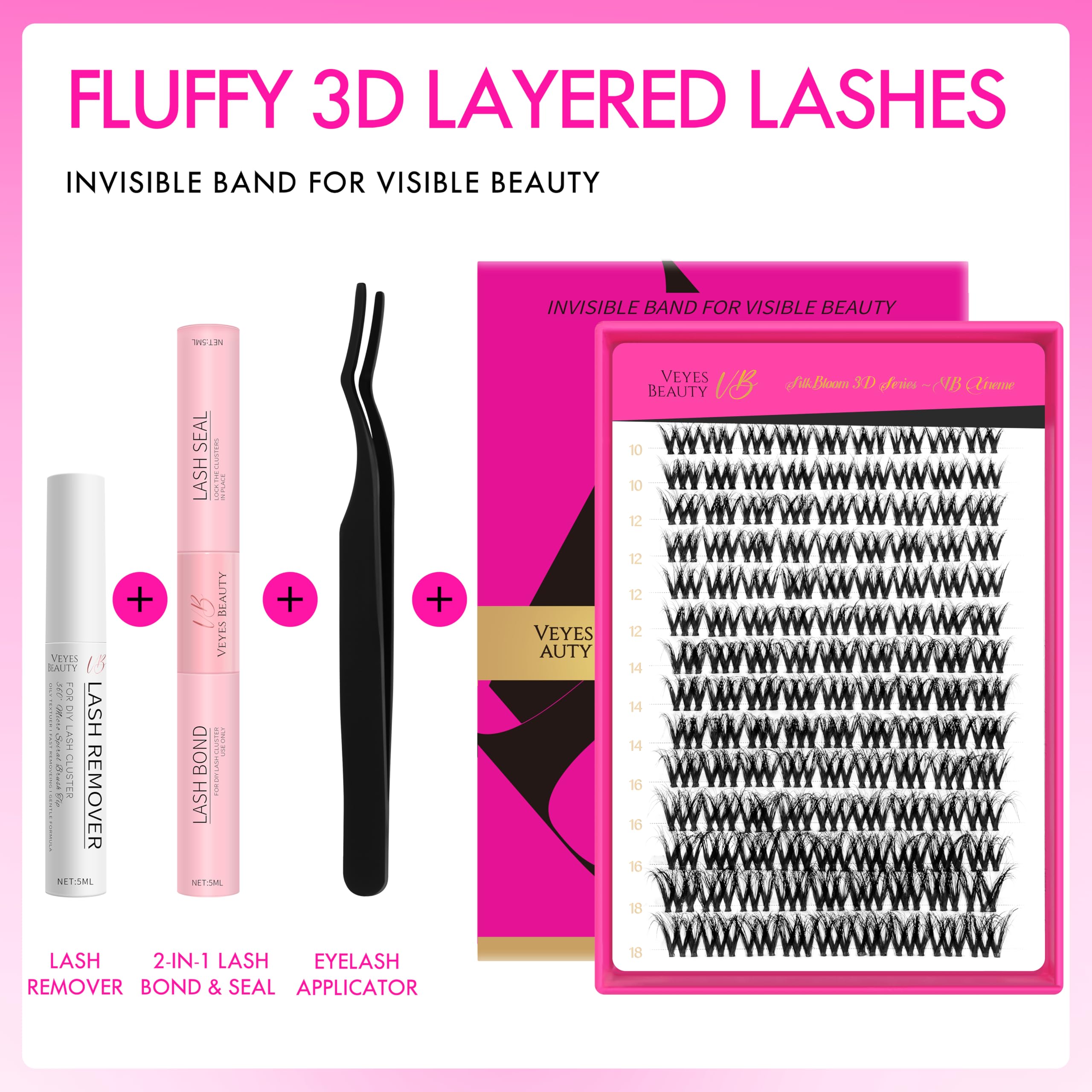 VEYESBEAUTY bande cils mince invisible, look discret et durable
