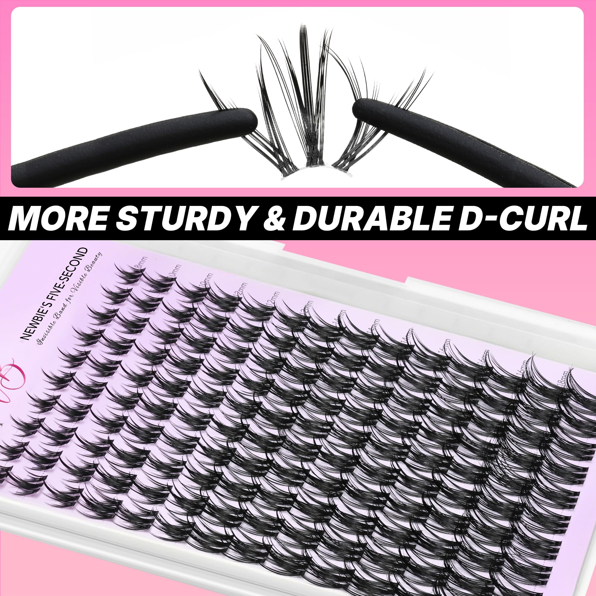 VEYESBEAUTY cils clusters longueurs melangees 8-18 mm pour un style personnalise