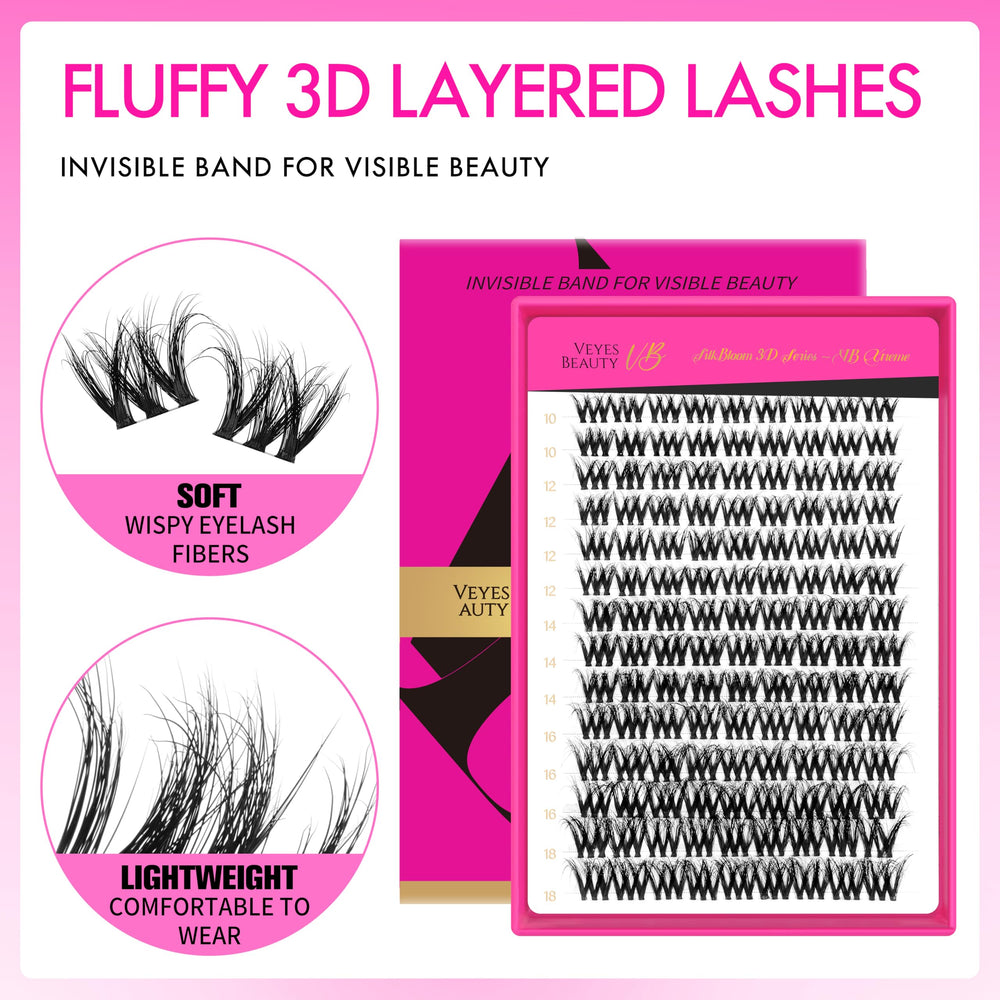 VEYESBEAUTY clusters cils douces et naturelles – confort longue durée