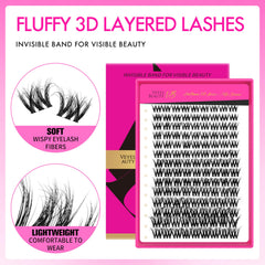 VEYESBEAUTY clusters cils douces et naturelles – confort longue durée
