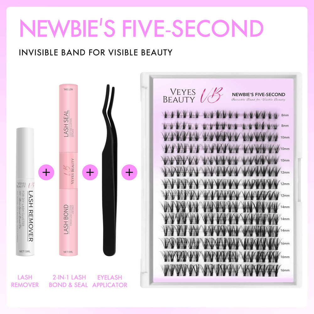 VEYESBEAUTY clusters cils texture PBT pour des cils doux et légers.