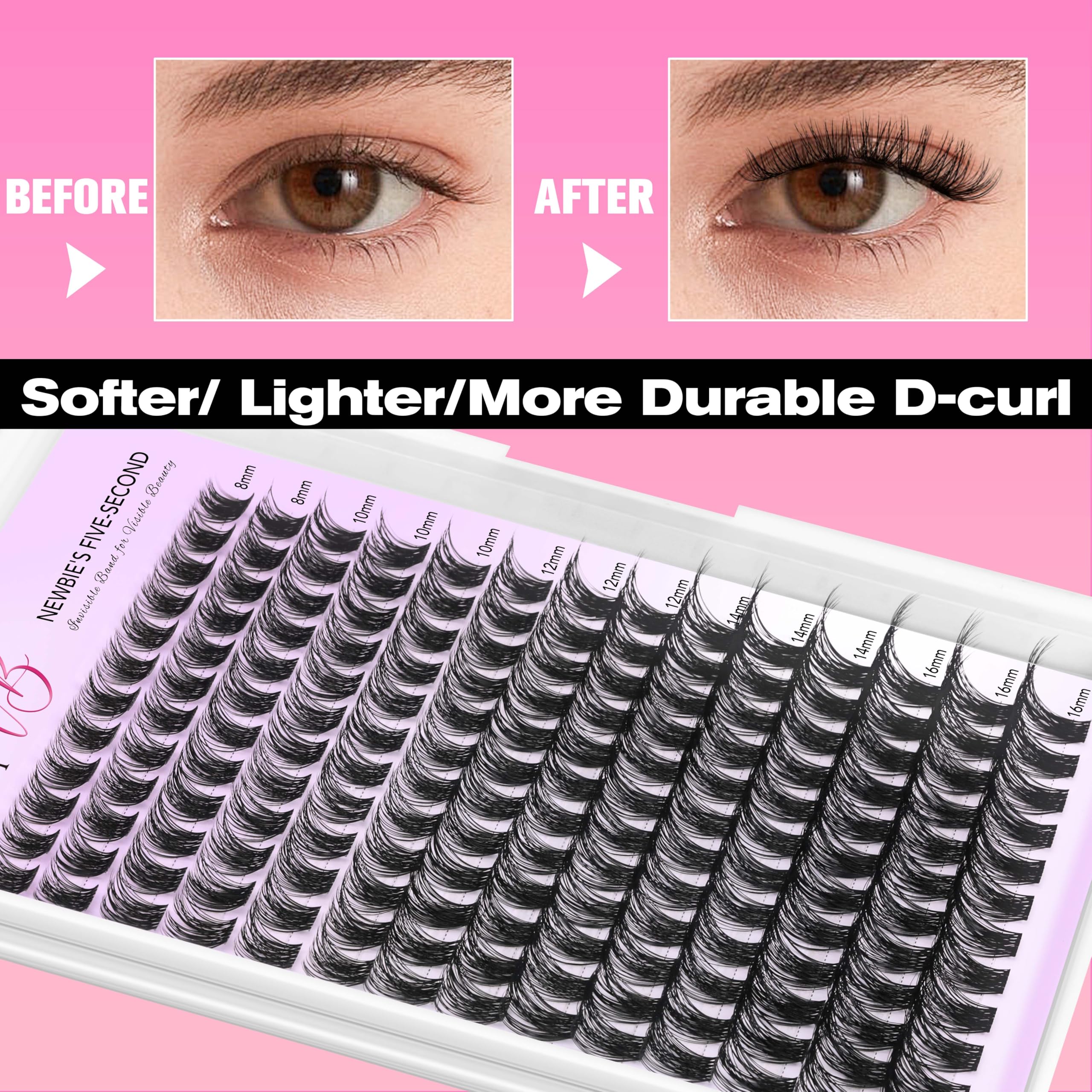 VEYESBEAUTY Faisceaux duveteux pour cils, tenue jusqu’à 7 jours.