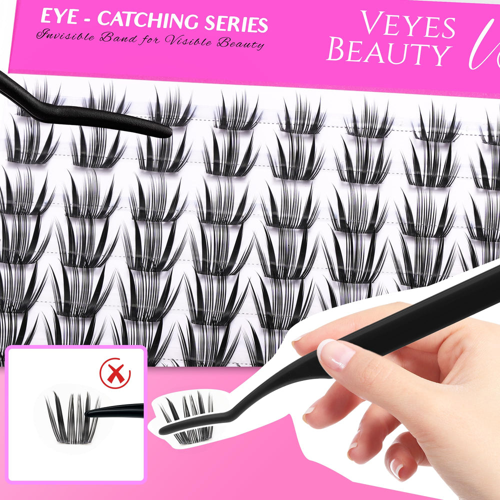 VEYESBEAUTY grappes de cils facilité de pose et résistance à l'eau modérée.