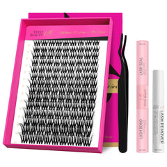 VEYESBEAUTY groupés cils duveteux 3D, volume naturel et léger