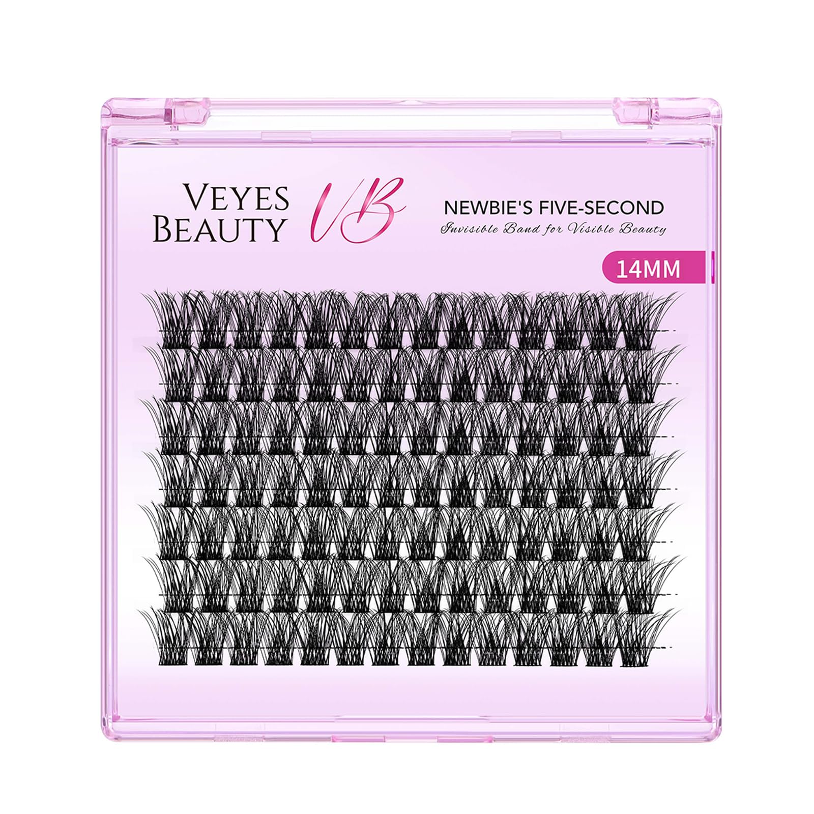 VEYESBEAUTY Lash Clusters – longueur 14 mm pour effet délicat et discret.