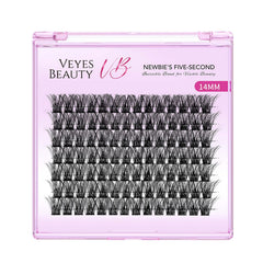 VEYESBEAUTY Lash Clusters – longueur 14 mm pour effet délicat et discret.