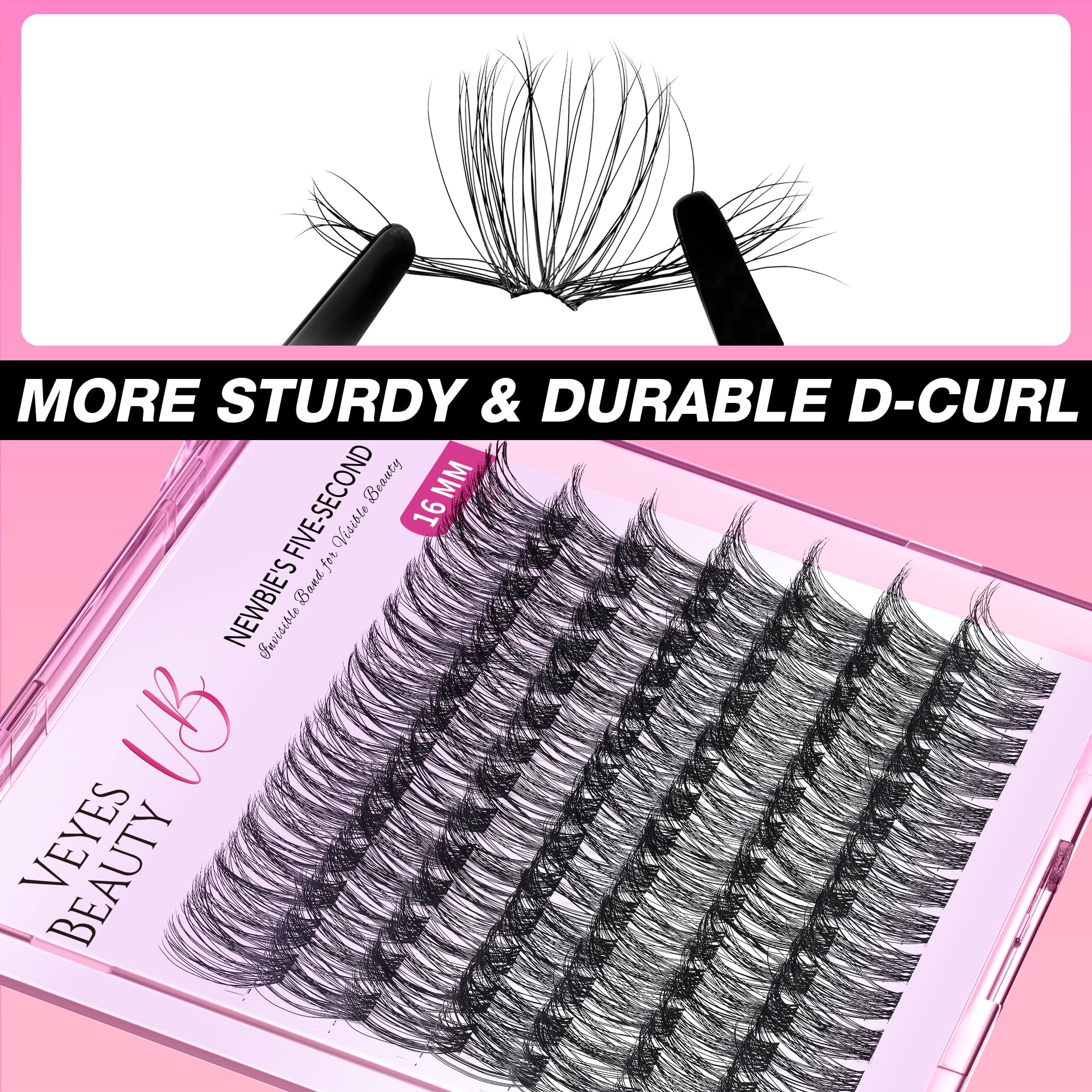 VEYESBEAUTY grappe de cils — scellant résistant à l’eau pour une tenue durable.
