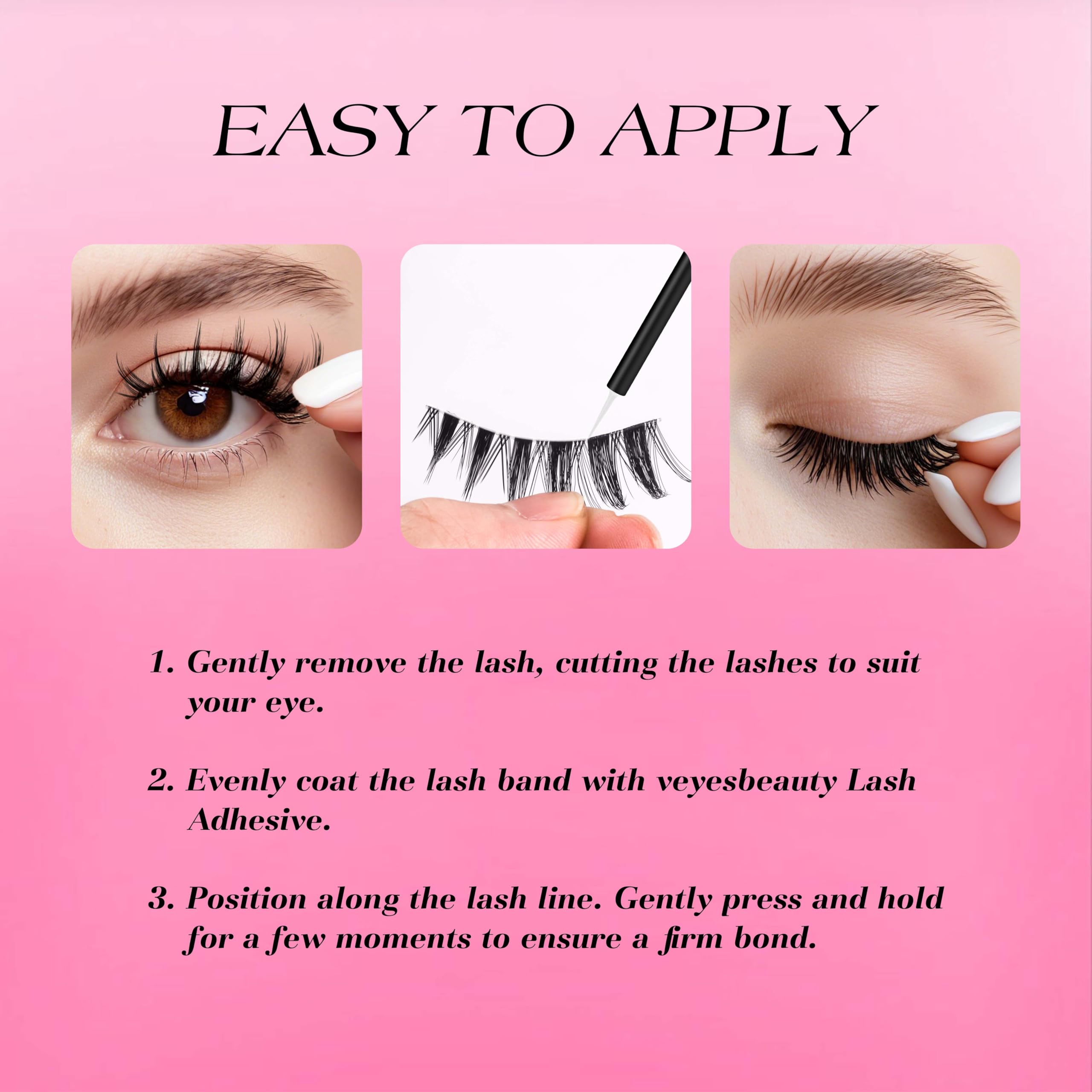 VEYESBEAUTY Manga Lashes: application rapide en quelques minutes.
